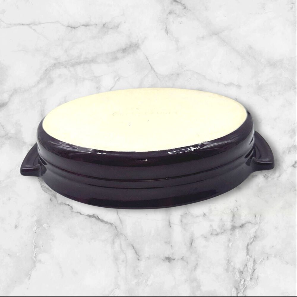 Le Creuset RARE Oval Baker Gratin Dish 10 28 Casserole Stoneware CASSIS Retired - Picture 7 of 13